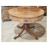 Antique Round Wooden Table with 4 Drawers