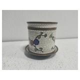 Floral antique looking container