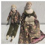 Porcelain man and women dolls