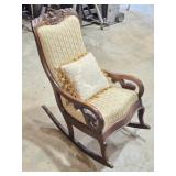 Victorian Wood Carved Rocking Chair