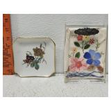 LIMOGES France Trinket plate & handkerchief