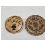 Lot of 2 Vintage Pottery Butter Molds