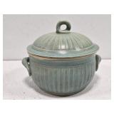 Vintage Pottery Bowl with Lid Signed WD