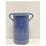 Blue Pottery Vase with Handles