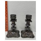 2 heavy silver Plated candle holders