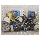 Basket of hole drill bits and more