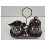 Vintage ceramic beehive sugar and creamer set