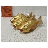 3 plastic goldfish ornaments