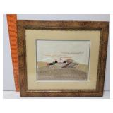 Beautiful framed fabric prairie scene