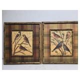 Pair of bird wall decor