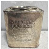 English Breakfast silver plated tea can