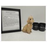 Lot of 4 pic frame candle dog 2 coffee cups