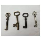 Lot of 4 Skeleton keys vintage