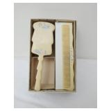 1950s hand painted baby brush and comb