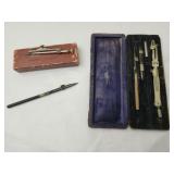 Lot of 3 Vintage drafting drawing instruments