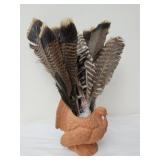 Collection of turkey feet and feathers in