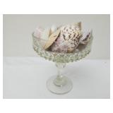 Crystal vintage oversized glass with shells
