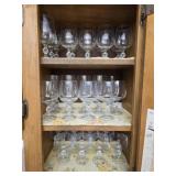 Partial set of crystal stemmed glasses