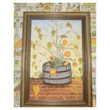 Framed painting on board