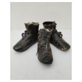 Set of 3 black Victorian original vintage shoes
