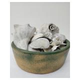 Beautiful heavy decor dish filled with shells