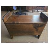 Dark wood bench