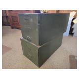 Pair of metal filing drawers