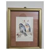 Framed Lyndy bird watercolor