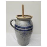 Vintage salt glazed butter churn