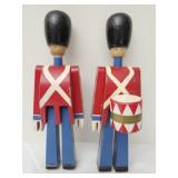 Set of 2 wooden Hand painted vintage figurines