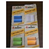 Lot of 4 Avery color labels