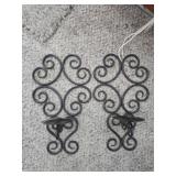Pair of metal candle holders