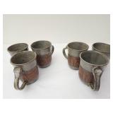 Set of 5 clay BEAUTIFUL cups