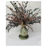 AR COLE POTTERY flowers w vase and plate