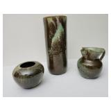 Set of 3 AR COLE pottery vintage