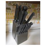 Kitchen knife block and knives