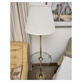 Glass top brass lamp