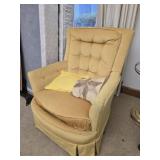 Yellow upholstered chair