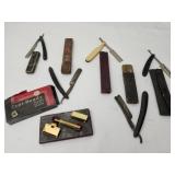 Vintage antique straight razor w boxes