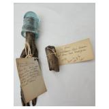 Lot of 2 vintage glass insulation & peg