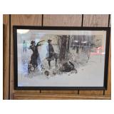 Woman Fair & Turkeys Wild Print by Granville Smith