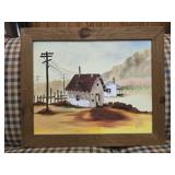 Framed oil on canvas painting