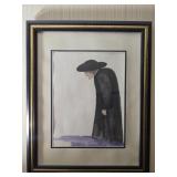 1987 framed watercolor painting