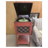 Antique Edison wind up record player