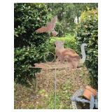 Iron cat yard decor