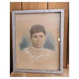 Framed Antique Picture of Woman AS IS