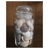 Glass jar of shells