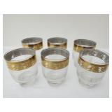 Set of 6 vintage gold rim glasses