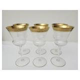 Set of 6 gold rim glasses VINTAGE