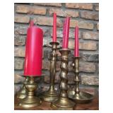Lot of brass candle holders